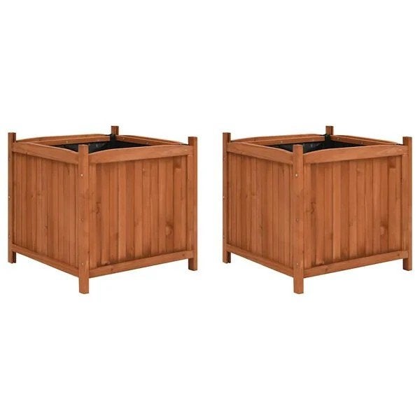vidaXL Plantenbakken verhoogd 2 st 50x50x50 cm vurenhout, Ophalen, Gebruikt, Binnen, 60 tot 100 cm