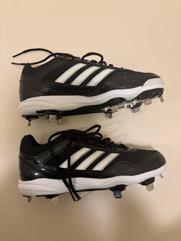 Adidas honkbalschoenen zwart met witte strepen, Ophalen, Nieuw, Sportschoenen, Zwart