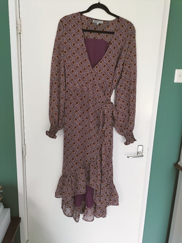Harper & Yve max dress wikkeljurk paars maat L, Kleding | Dames, Na, Maat 42/44 (L), Ophalen of Verzenden, Zo goed als nieuw
