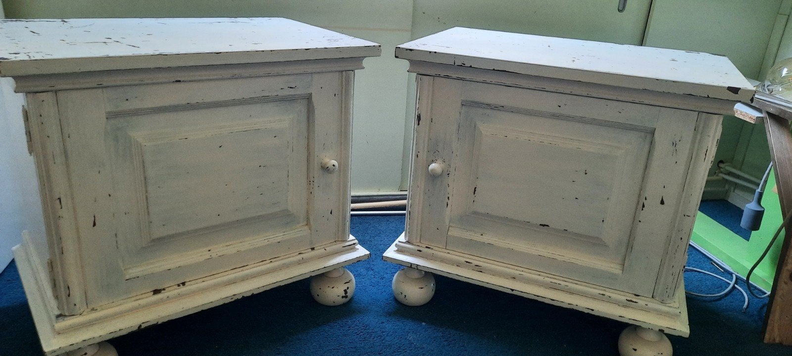 Brocante Nachtkastjes - Set van 2, Ophalen, Gebruikt, 55 tot 70 cm, 45 tot 65 cm
