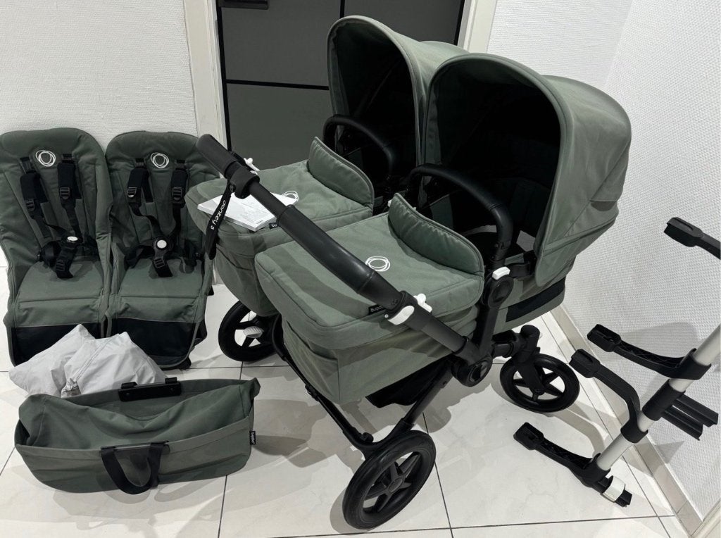 Bugaboo Donkey 5 Tweeling Kinderwagen - Groen, Kinderen en Baby's, Ophalen, Zo goed als nieuw, Kinderwagen of Buggy