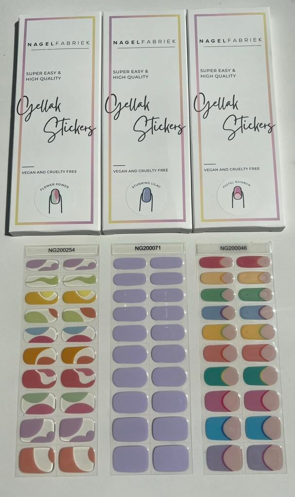 Nagelfabriek Gellak Stickers Groovy Set, Info@nagelfabriek.nl, Overige kleuren, Verzenden, Nieuw