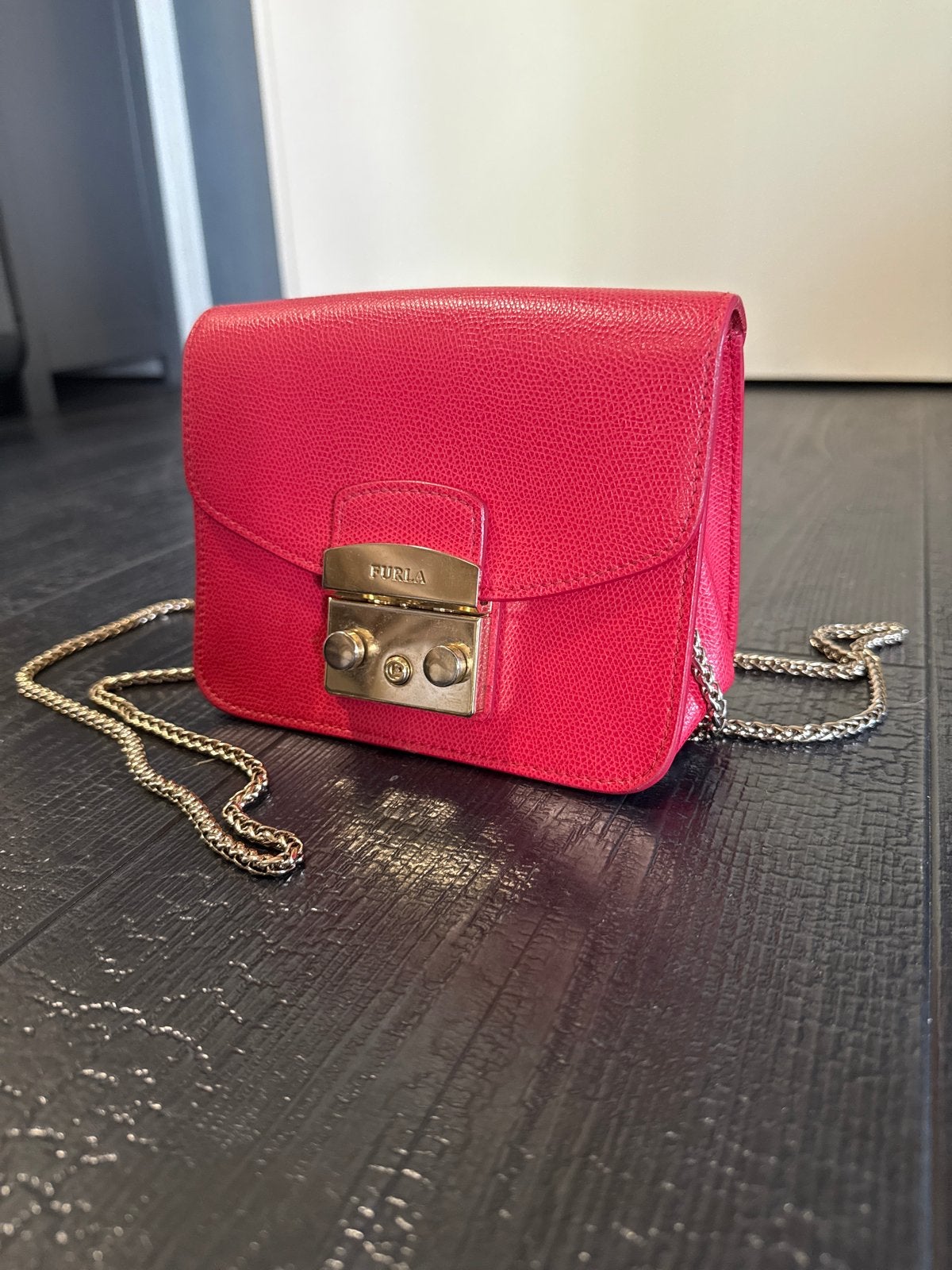 Furla Metropolis Mini Crossbody Tas - Rood, Ophalen, Zo goed als nieuw, Roze, Schoudertasje