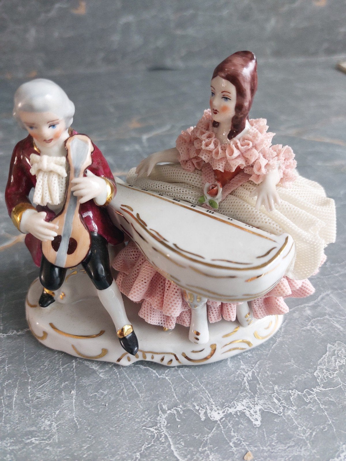 Vintage Porseleinen Beeldje Muzikanten, Ophalen of Verzenden