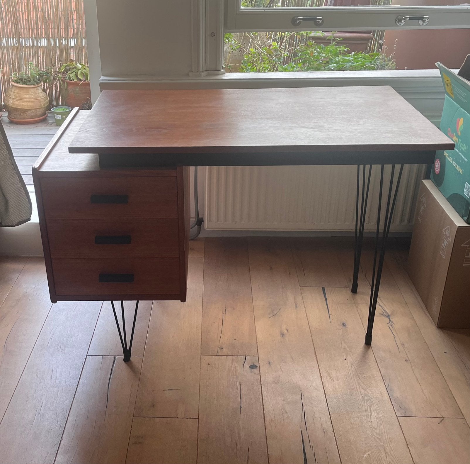 Vintage teakhouten Bureau van Tijsseling jaren ‘60, Ophalen, Zo goed als nieuw