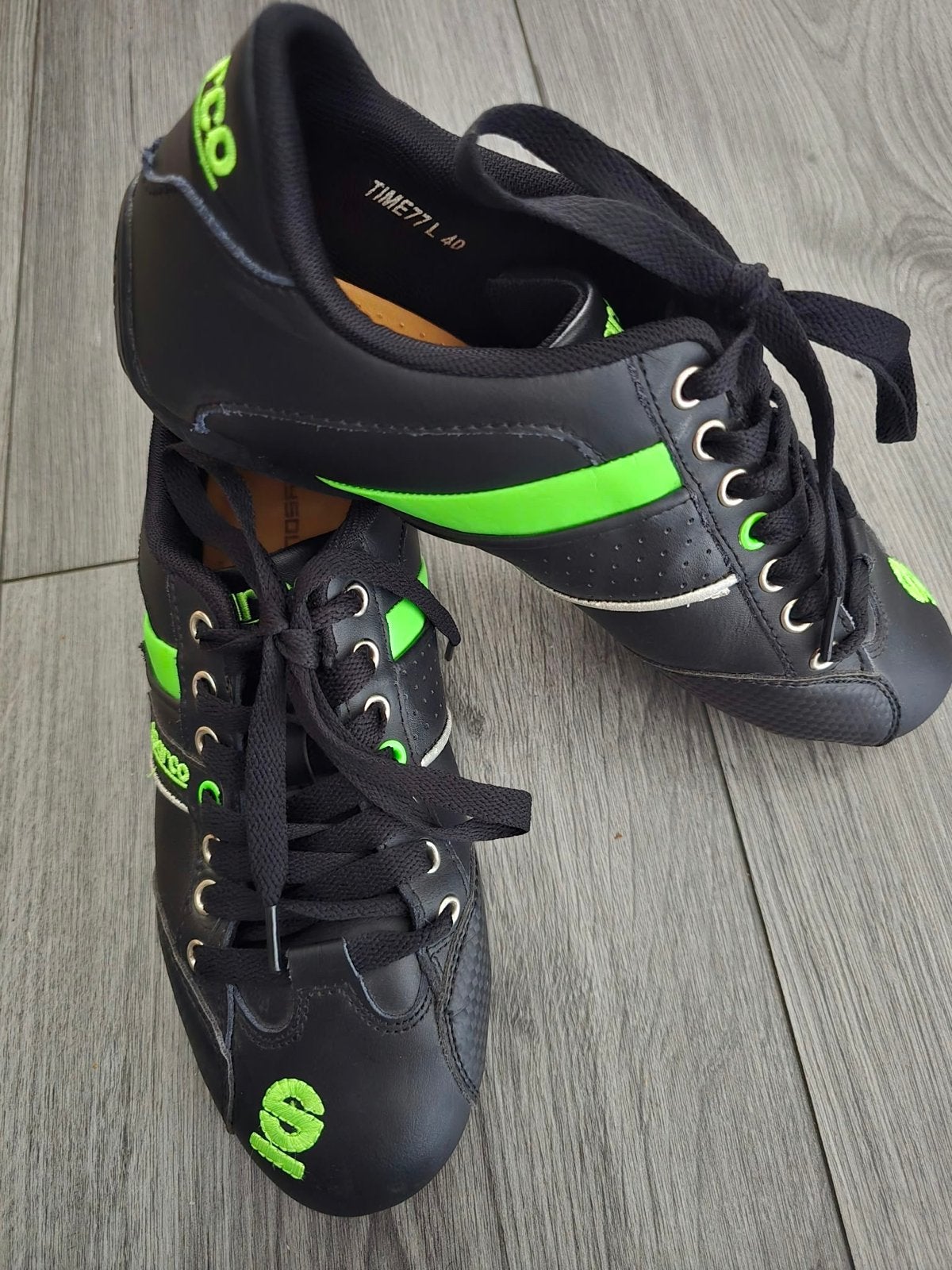Sparco kart / motorschoenen - Maat 40 - Zwart/Groen, Sport en Fitness, Ophalen of Verzenden, Zo goed als nieuw, Kleding of Schoenen