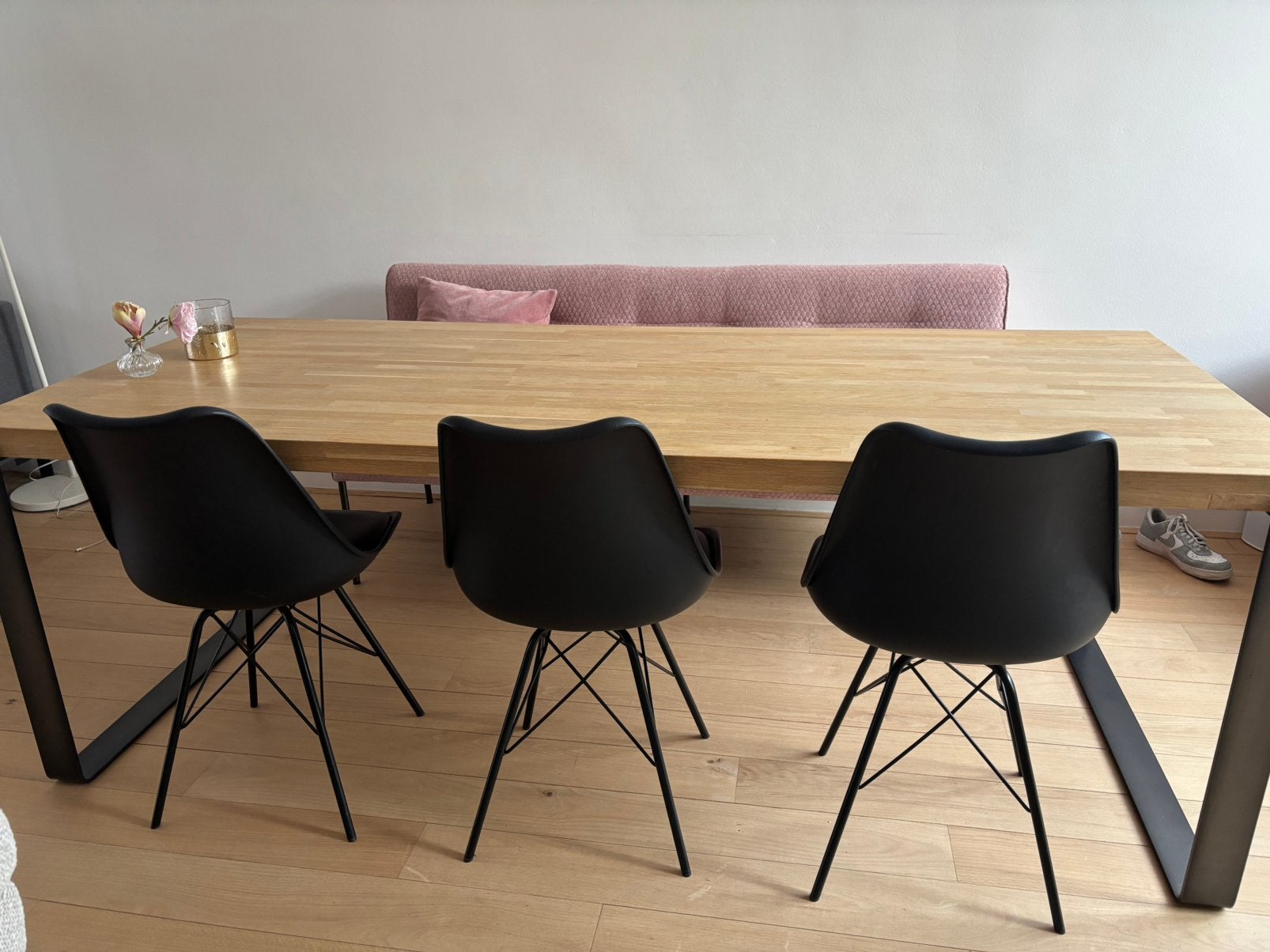 3 moderne eetkamer stoelen, Ophalen, Gebruikt