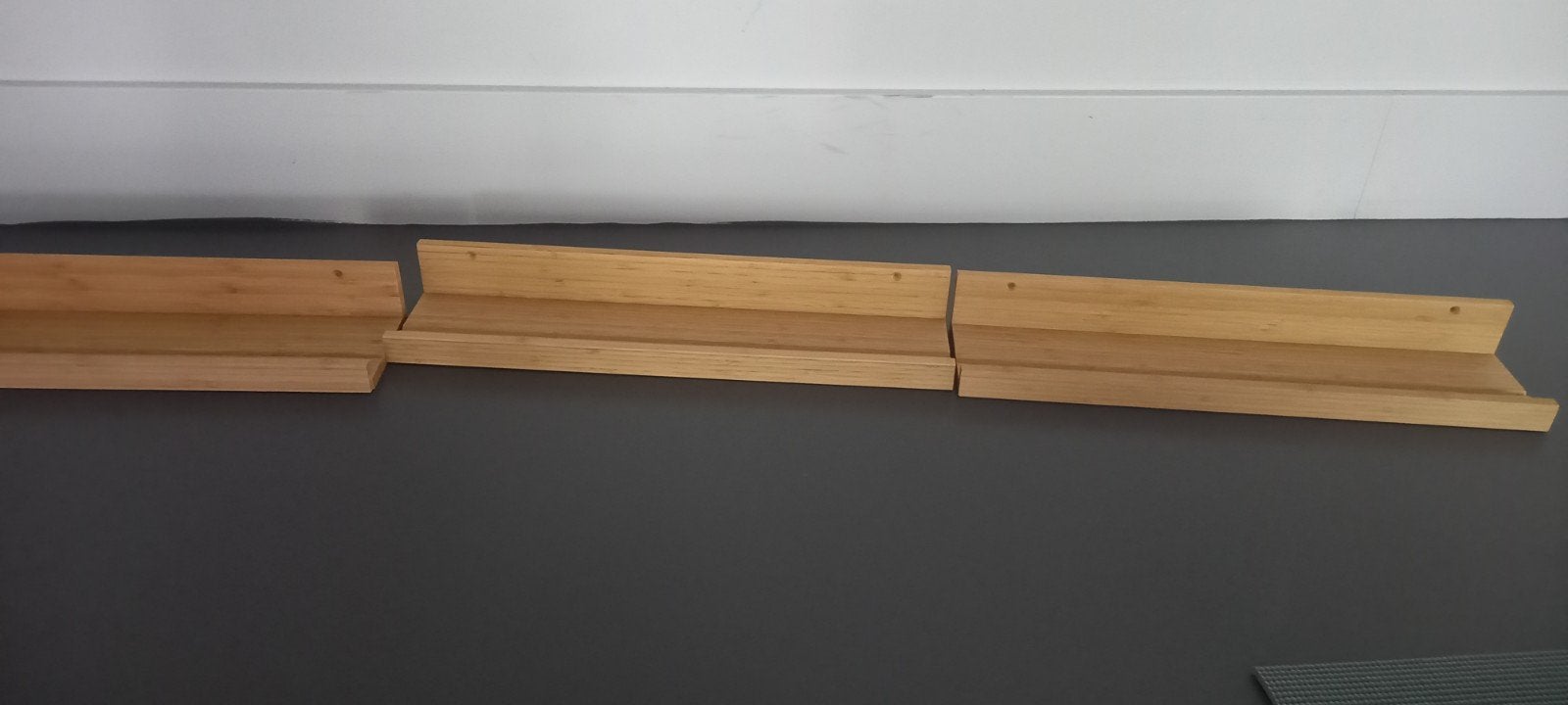 3x IKEA MALERÅS wandplanken bamboe 55 cm, Ophalen, Zo goed als nieuw