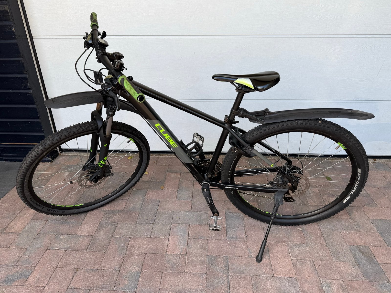 Cube Aim Mountainbike - Zwart/Groen, Maat S, Gebruikt, Hardtail, Heren, Schijfrem