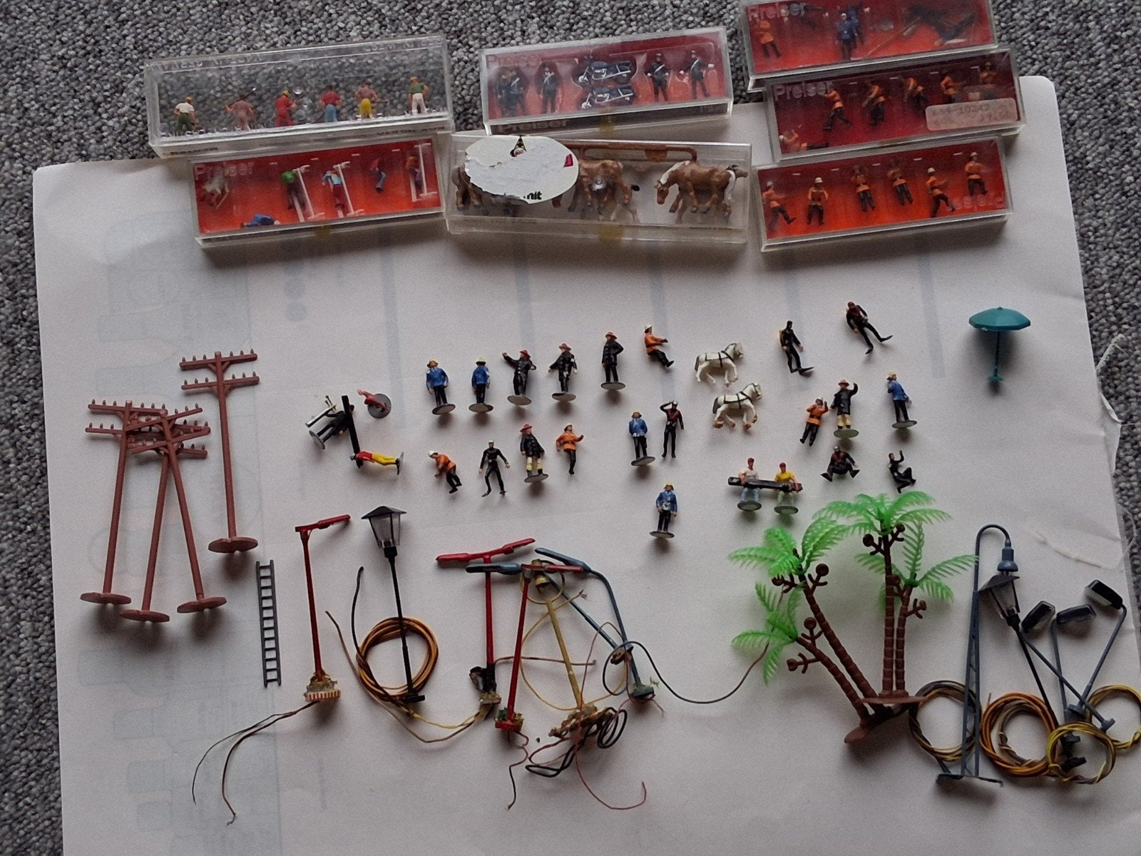 partij treinen en toebehoren 1/87 ho, Hobby en Vrije tijd, Gebruikt, Gelijkstroom, Rails, Ophalen of Verzenden