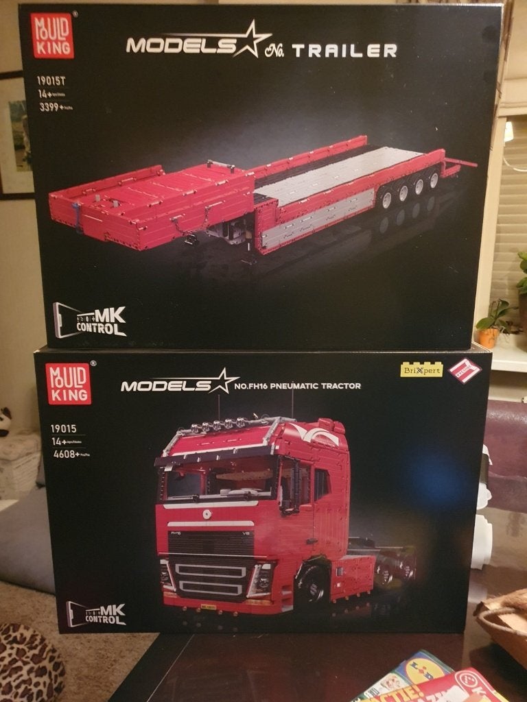 Mould King 19015 RC Truck Volvo FH16 + dieplader dichte doos, Compleet, Nieuw, Ophalen of Verzenden, Technic