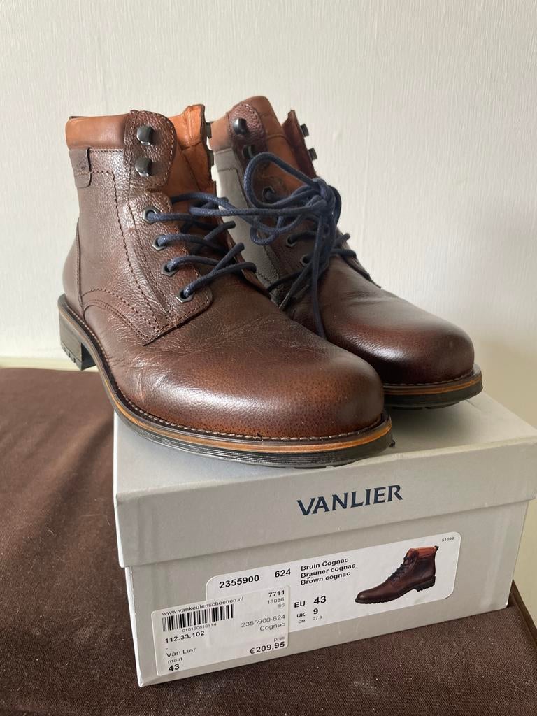 Van Lier Bruin Cognac Boots - Maat 43, Ophalen of Verzenden, Zo goed als nieuw, Bruin, Boots