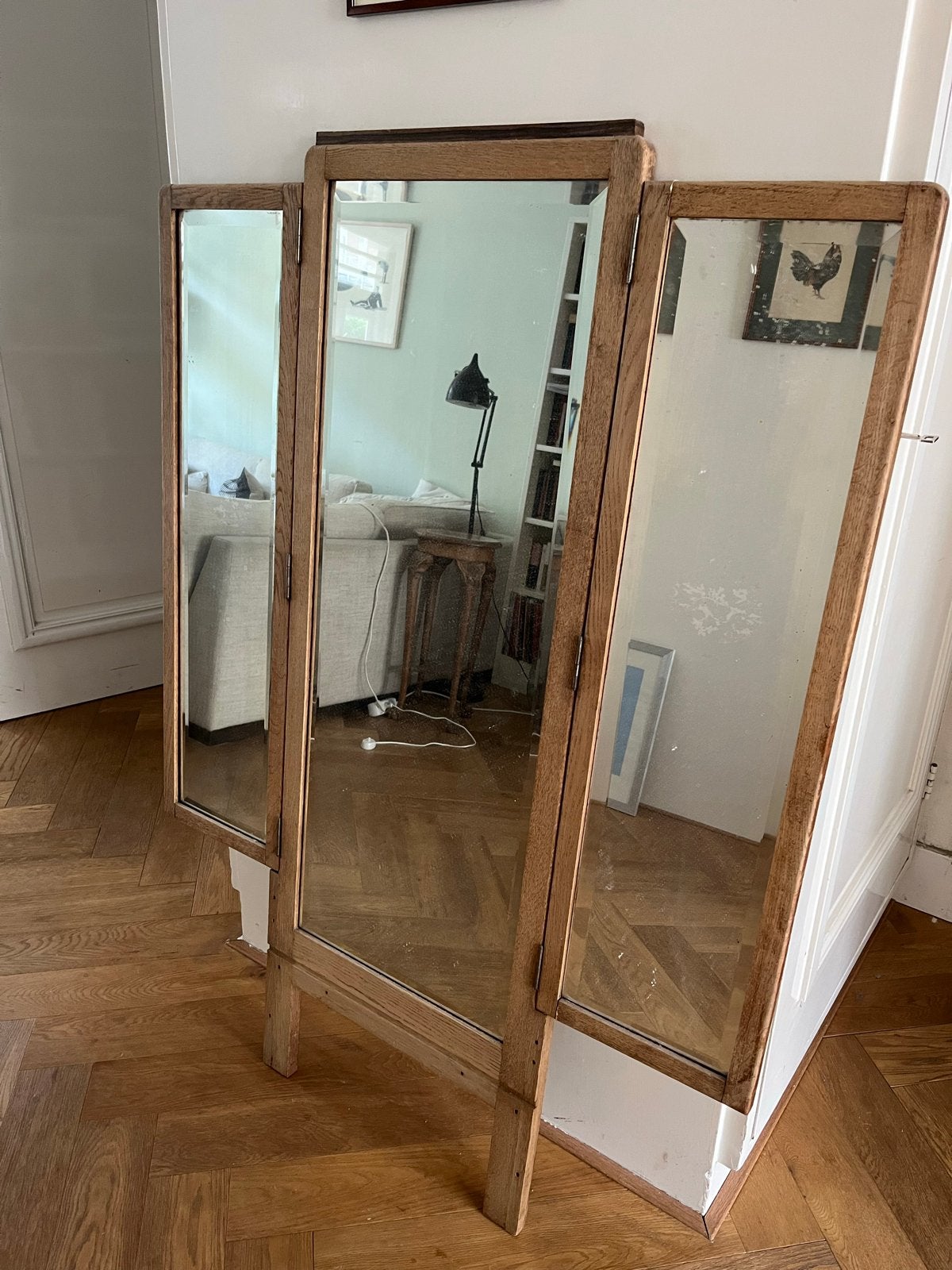 Vintage Argenture Garantie Double Drieluik Spiegel, Ophalen