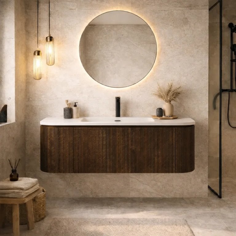 Badmeubel 120 cm Lavantri Eleganza - Japandi badmeubel NEW, 100 tot 150 cm, Verzenden, Nieuw, Minder dan 100 cm