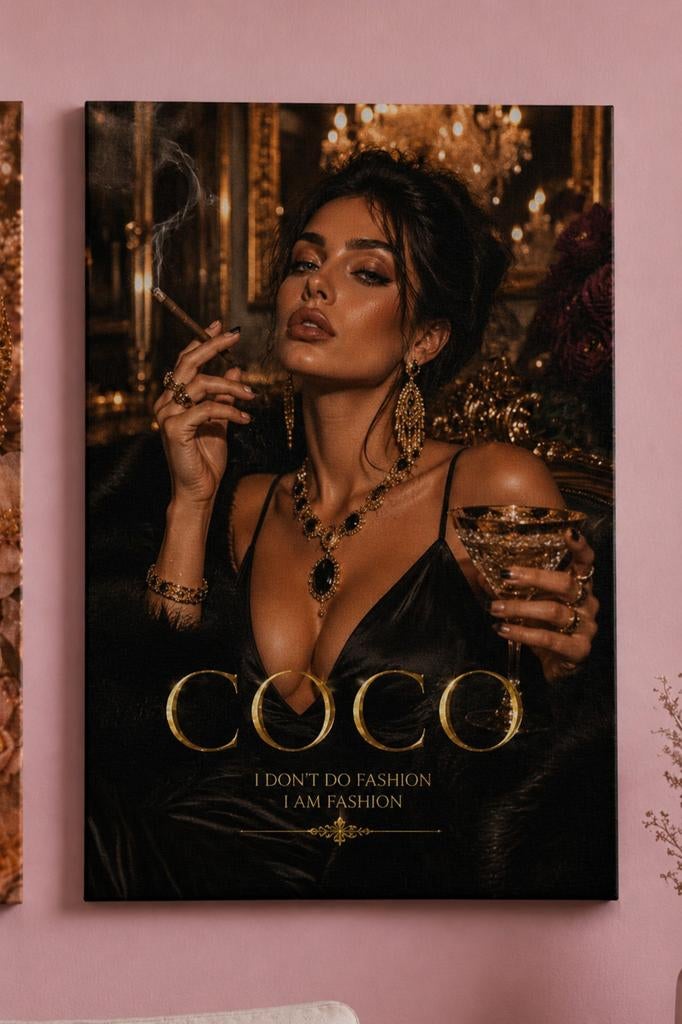Luxe Coco Canvas - I Don't Do Fashion, Huis en Inrichting, Woonaccessoires | Schilderijen, Tekeningen en Foto's, Nieuw, Ophalen of Verzenden