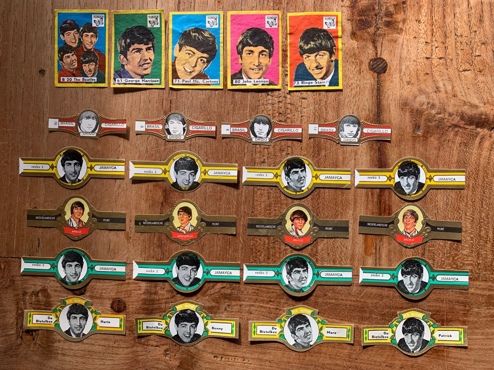The Beatles oringinele jaren zestig lucifer en sigarenbanden, Verzamelen, Ophalen of Verzenden, Gebruikt, Sigarenbandjes