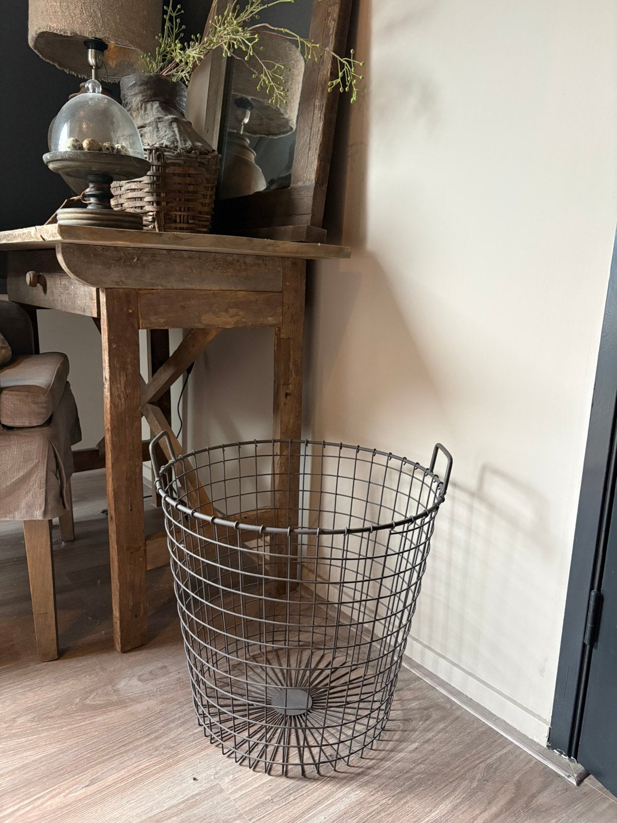 Mand, Huis en Inrichting, Woonaccessoires | Schalen en Manden, Ophalen, Zo goed als nieuw, Rond, Overige materialen