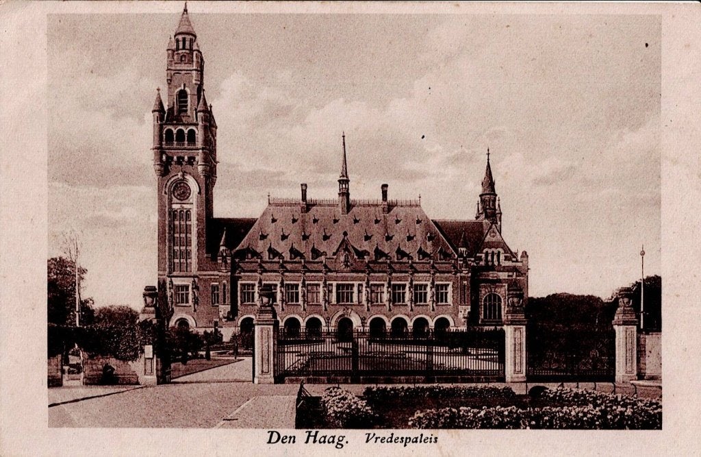 Den Haag–Vredespaleis. Gelopen Giessen 1932 (Kliztsch 1136), Verzamelen, Ophalen of Verzenden, 1920 tot 1940, Gelopen, Zuid-Holland