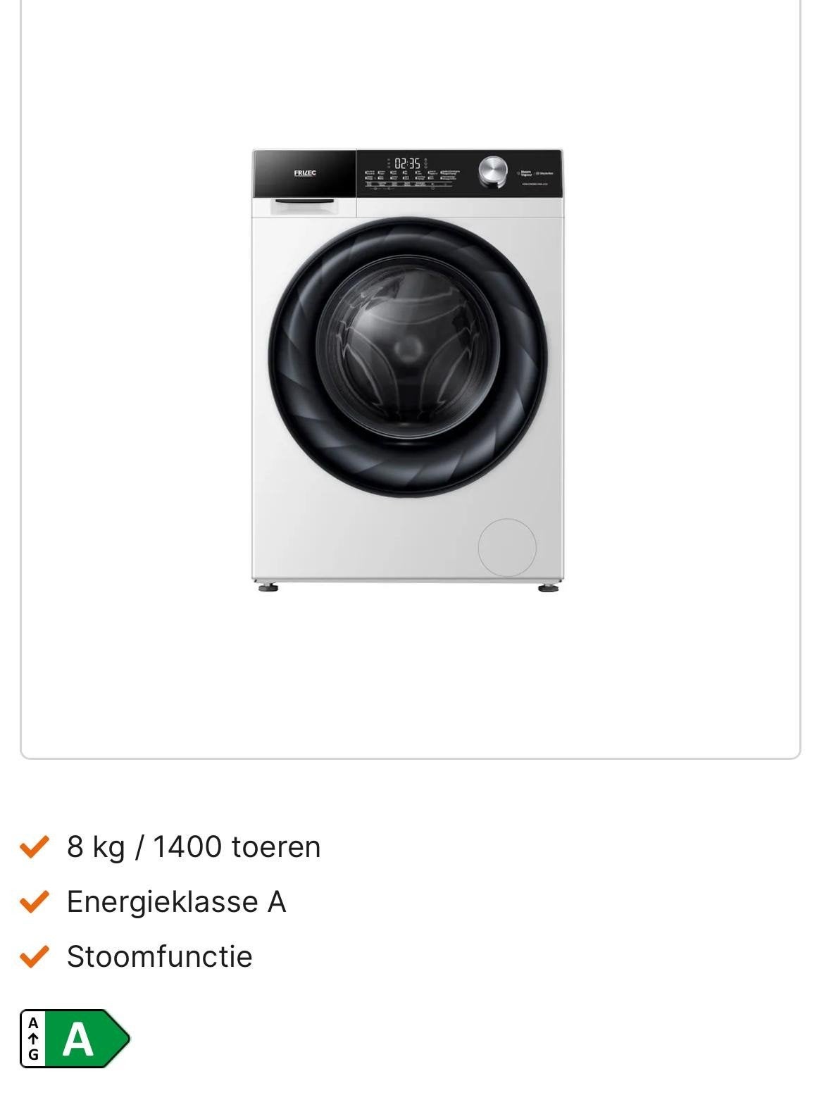 Nieuw met 5 jaar garantie! Frilec 8KG wasmachine! Witgood✅️, 1200 tot 1600 toeren, Frilec, Frilec, 8 tot 10 kg