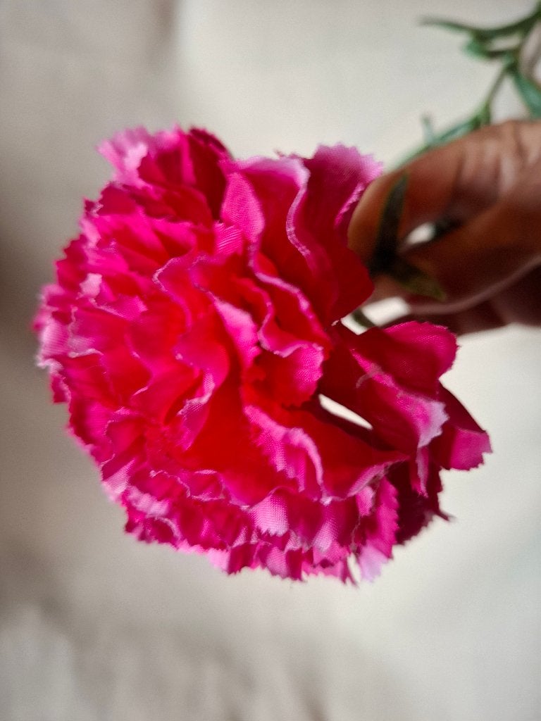 Emerald kunstbloem - fuchsia roze anjer, Roze, Kunstbloem, Nieuw, Kunststof