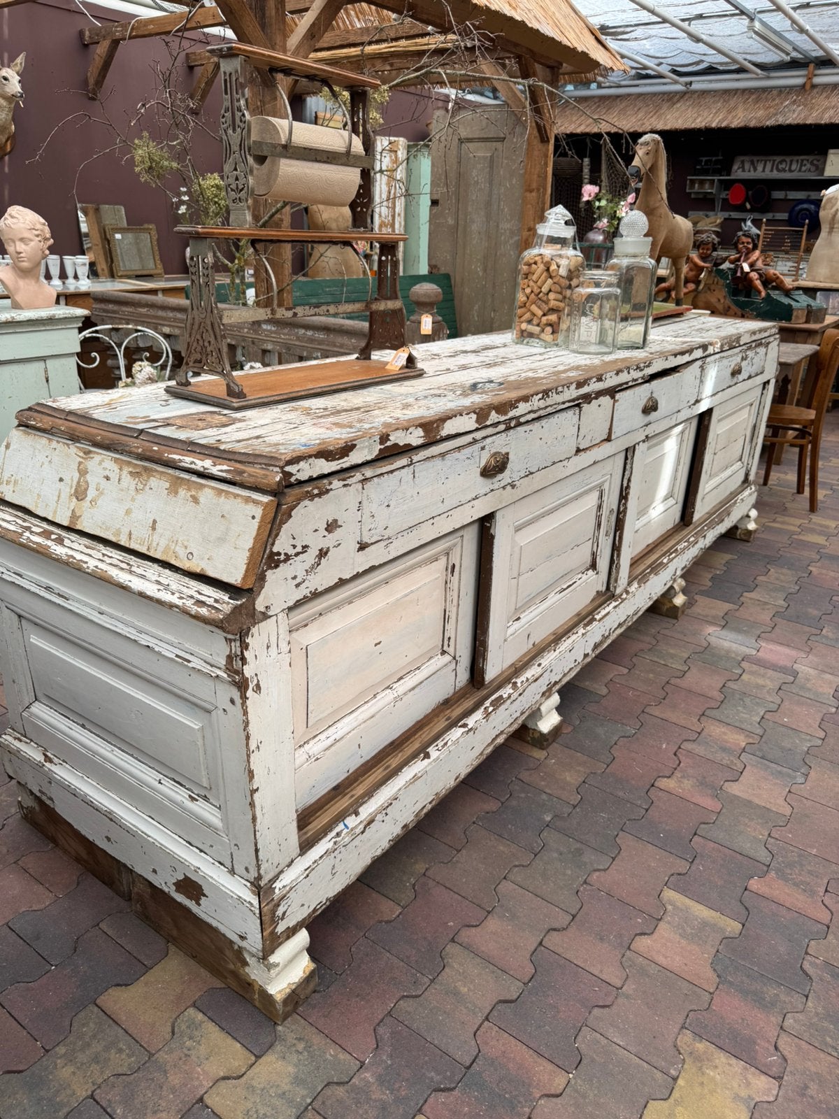 Antiek, winkel toonbank, keukenelement, origineel, 306b, Ophalen