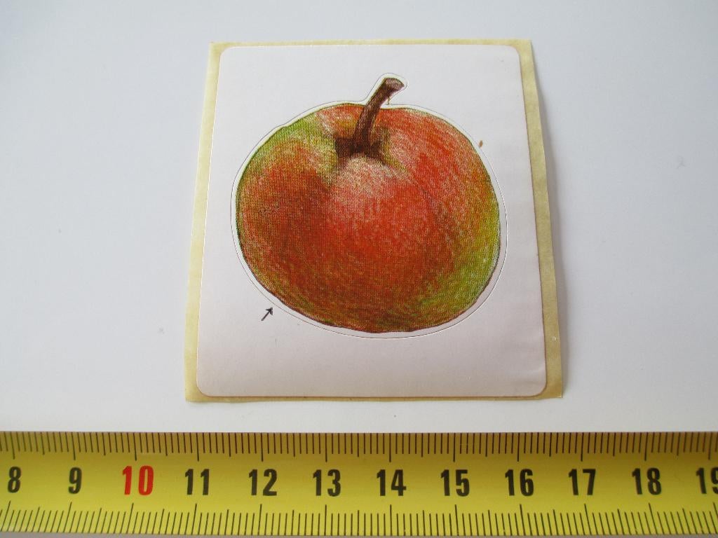 sticker fruit appel apple, Verzamelen, Stickers, Ophalen, Zo goed als nieuw