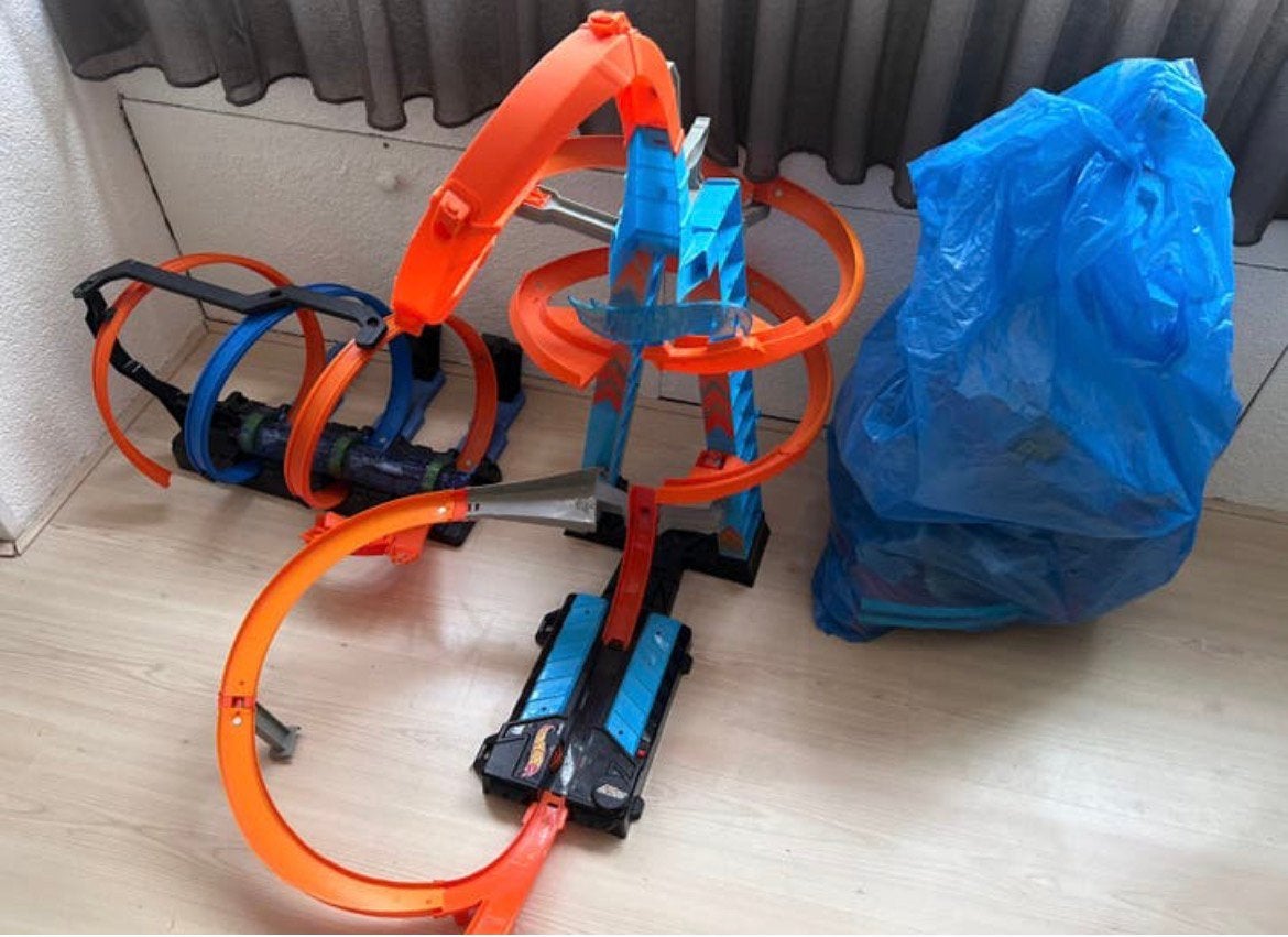 Hotwheels banen, Ophalen, Zo goed als nieuw, Handmatig, Hot Wheels