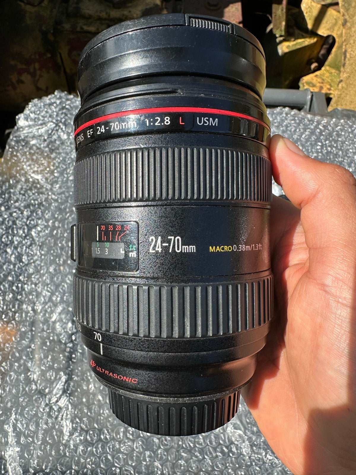 Canon EF 24-70mm f/2.8 L USM lens met Sigma 1.4x teleconvert, Audio, Tv en Foto, Fotografie | Lenzen en Objectieven, Gebruikt