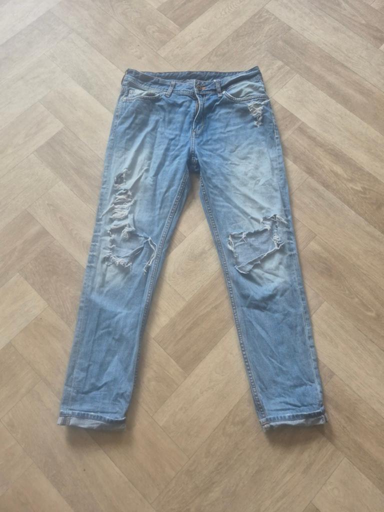 Stoere Boyfriend Jeans met Ripped Details, Blauw, Ophalen of Verzenden, Onbekend, W28 - W29 (confectie 36)