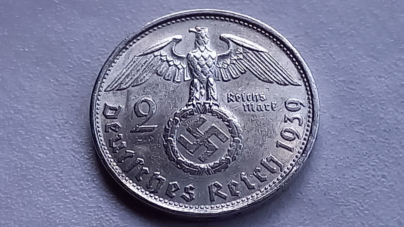 WO2 2 Reichsmark 1939B zilver nazi duitsland., Ophalen of Verzenden, Duitsland, Losse munt, Zilver