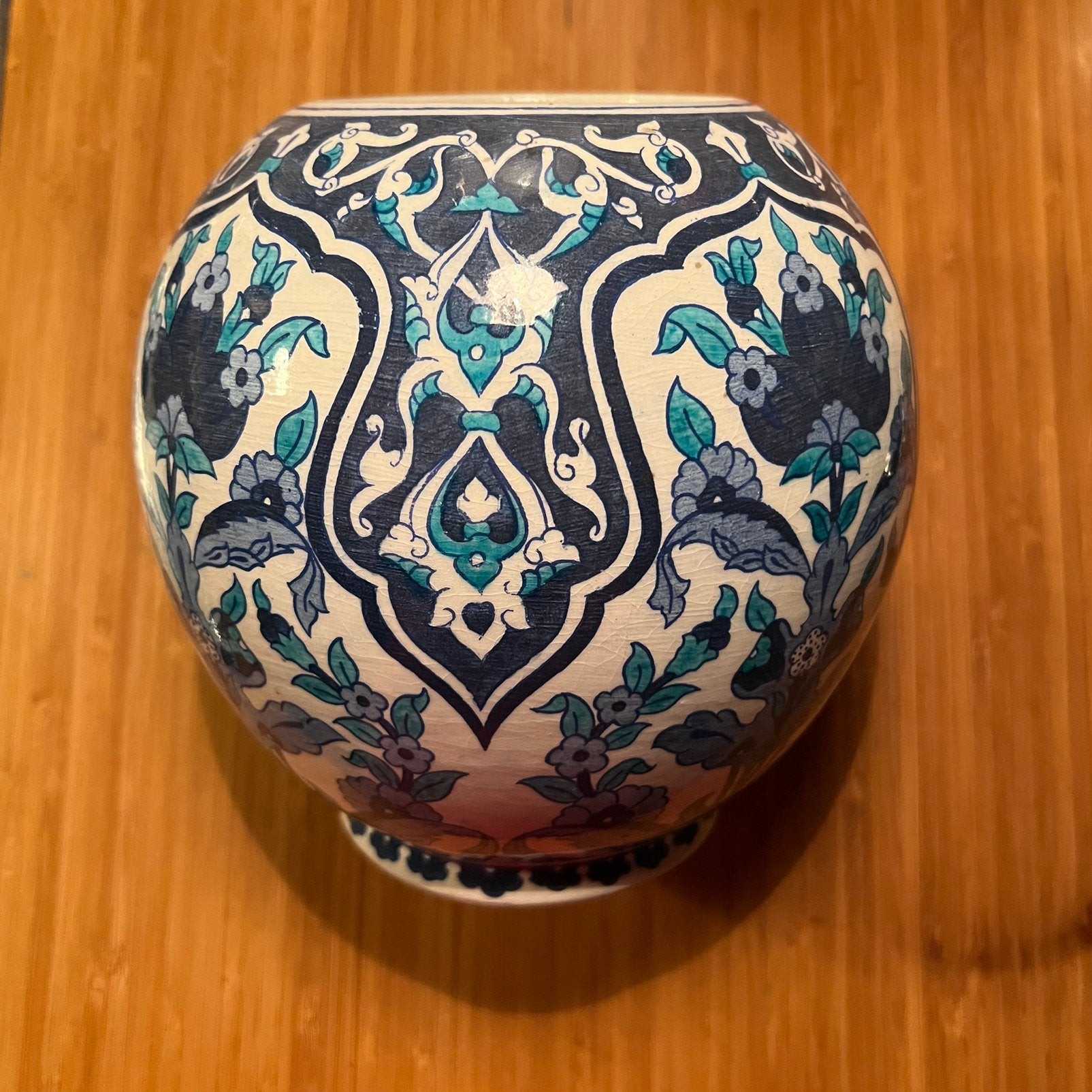 Handmade en gesigneerd keramiek pot + deksel Kütahya Turkije, Ophalen of Verzenden