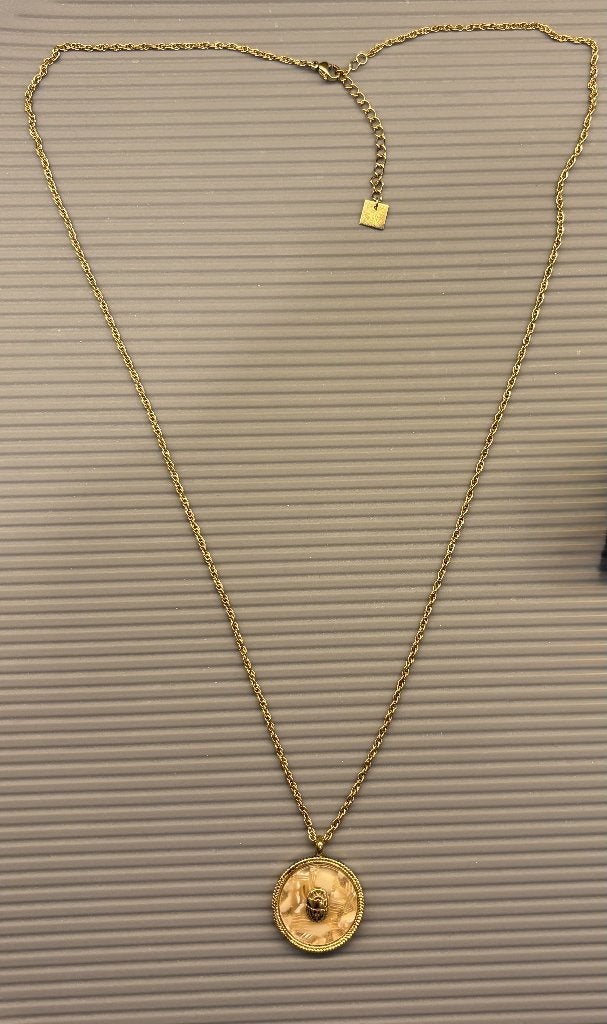 ZAG Bijoux ketting – scarabee hanger – goudkleurig, Sieraden, Tassen en Uiterlijk, Met hanger, Overige materialen, Ophalen of Verzenden