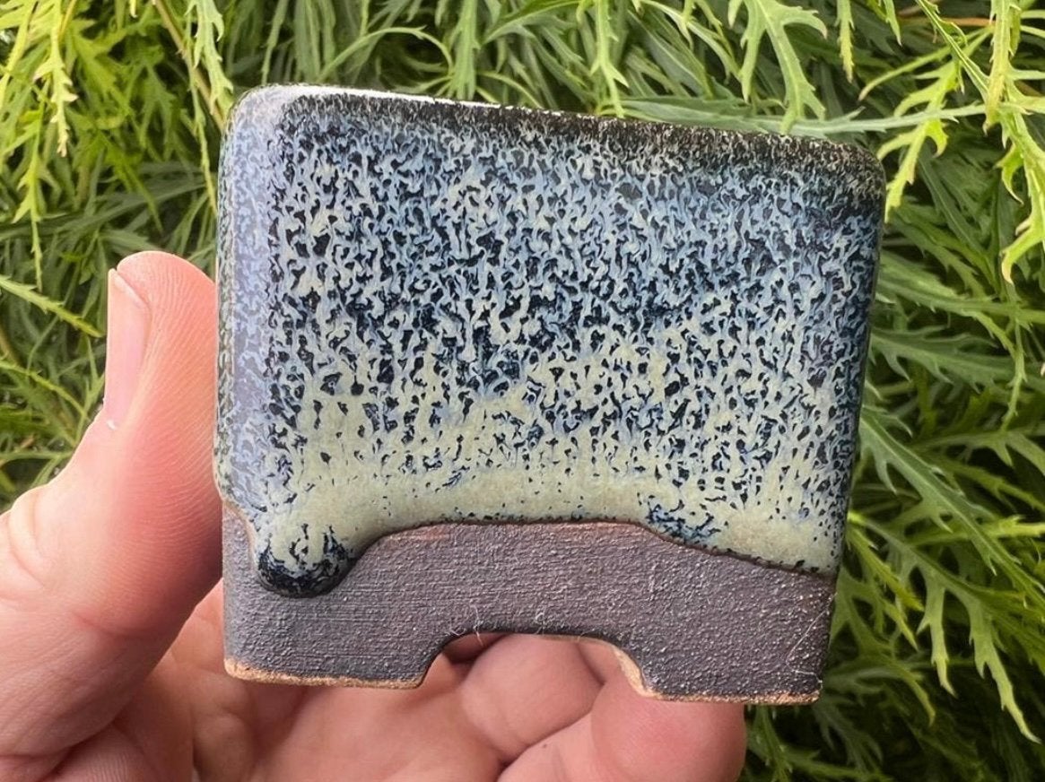 Bonsai pot handgemaakt Walsall Studio Ceramics blauw tinten., Vierkant, Ophalen of Verzenden, Zo goed als nieuw, Aardewerk