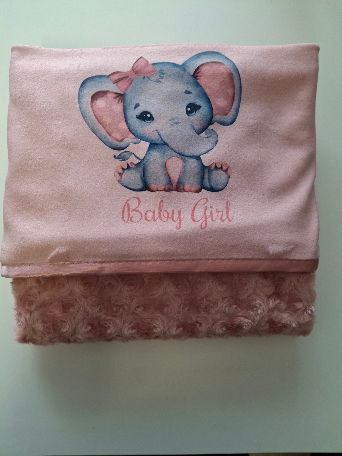 Nieuwe babydeken met olifantje - 75x100cm, Nieuw, Dubbelzijdig, Roze, 100 cm