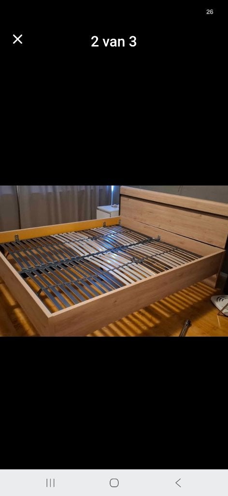 Bed te koop, Huis en Inrichting, Ophalen, Overige kleuren, Tweepersoons, Zo goed als nieuw