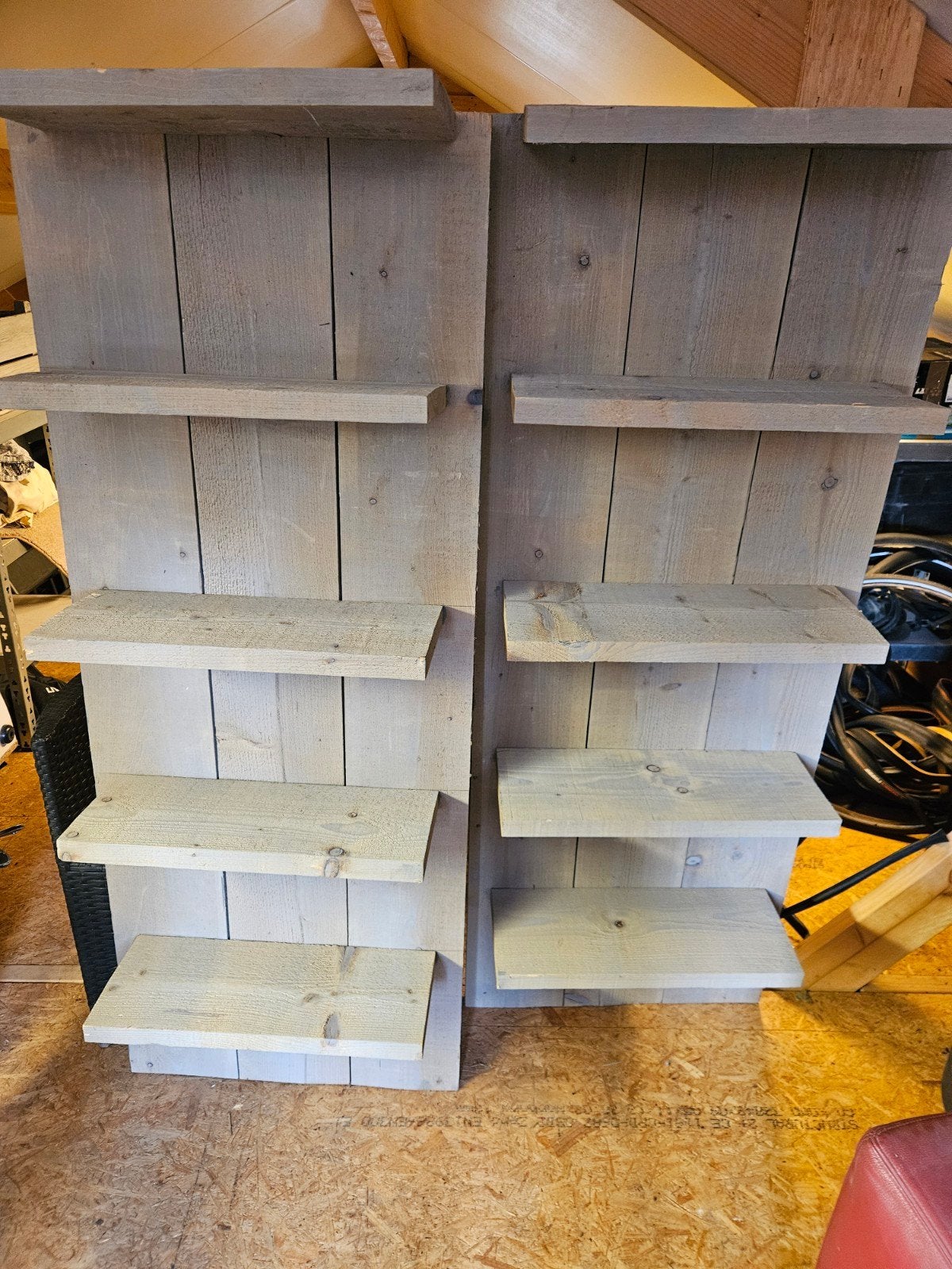 Set van 2 rustieke steigerhouten wandplanken / rekken, Ophalen, Gebruikt