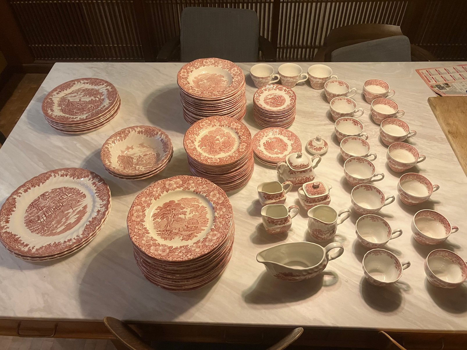 Servies Wedgewood woodland 111 items voor 18 personen, Ophalen