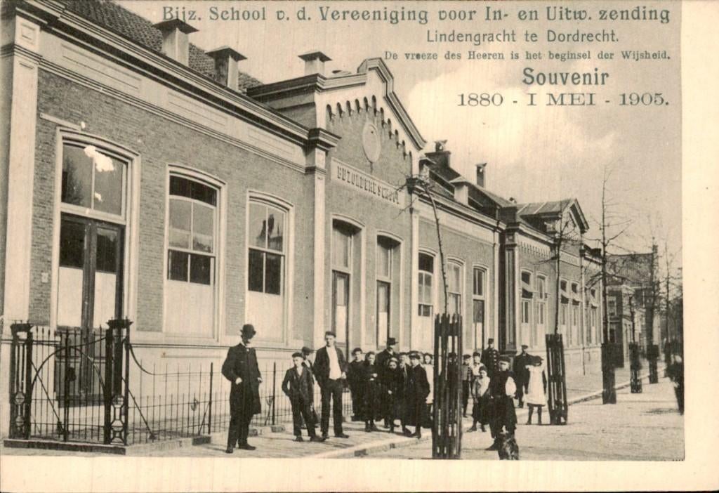 Dordrecht - School - Lindengracht, Ophalen of Verzenden, Voor 1920, Ongelopen, Zuid-Holland