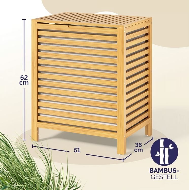 Wasmand waskorf bamboe 62L + binnenzak GRATIS VERZENDING!, Verzenden, Nieuw, Wasmand, Nvt