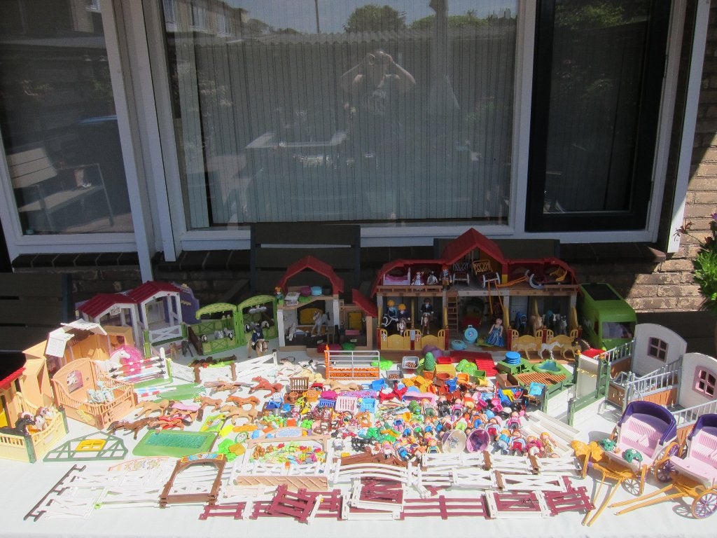 playmobil 3 manege groot lot 40 paarden 5221 6928 6934 6927, Ophalen, Zo goed als nieuw, Overige series, Overige typen