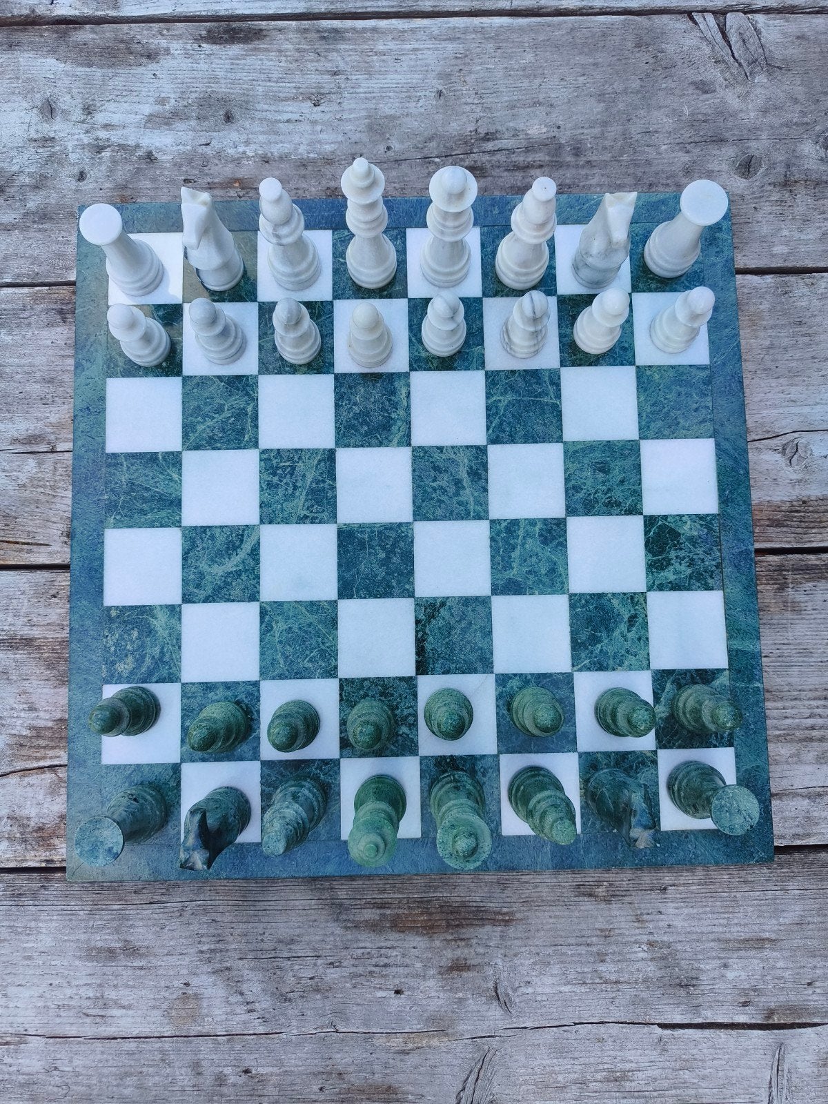 Luxe Marmeren Schaakbord met Schaakstukken, Een of twee spelers, Ophalen, Gebruikt
