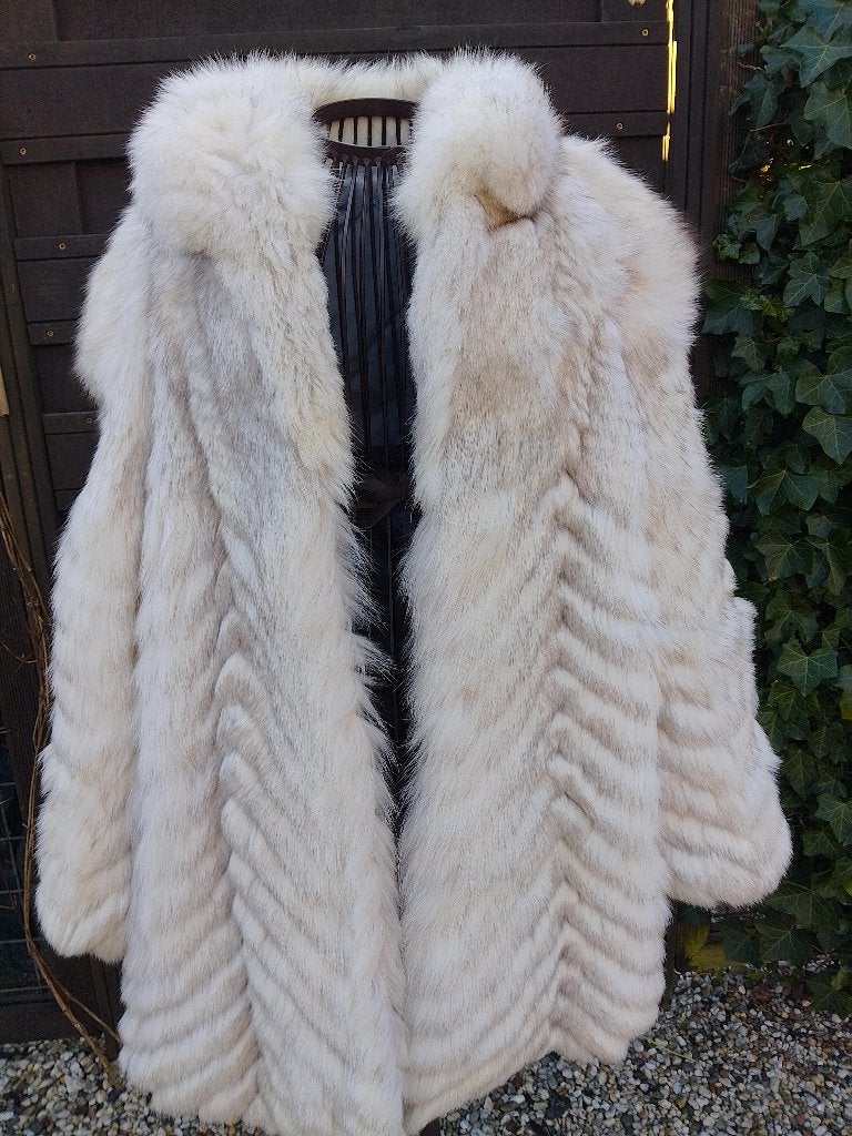 Vossen bontjas, Kleding | Dames, Ophalen of Verzenden, Zo goed als nieuw, Maat 42/44 (L), Wit