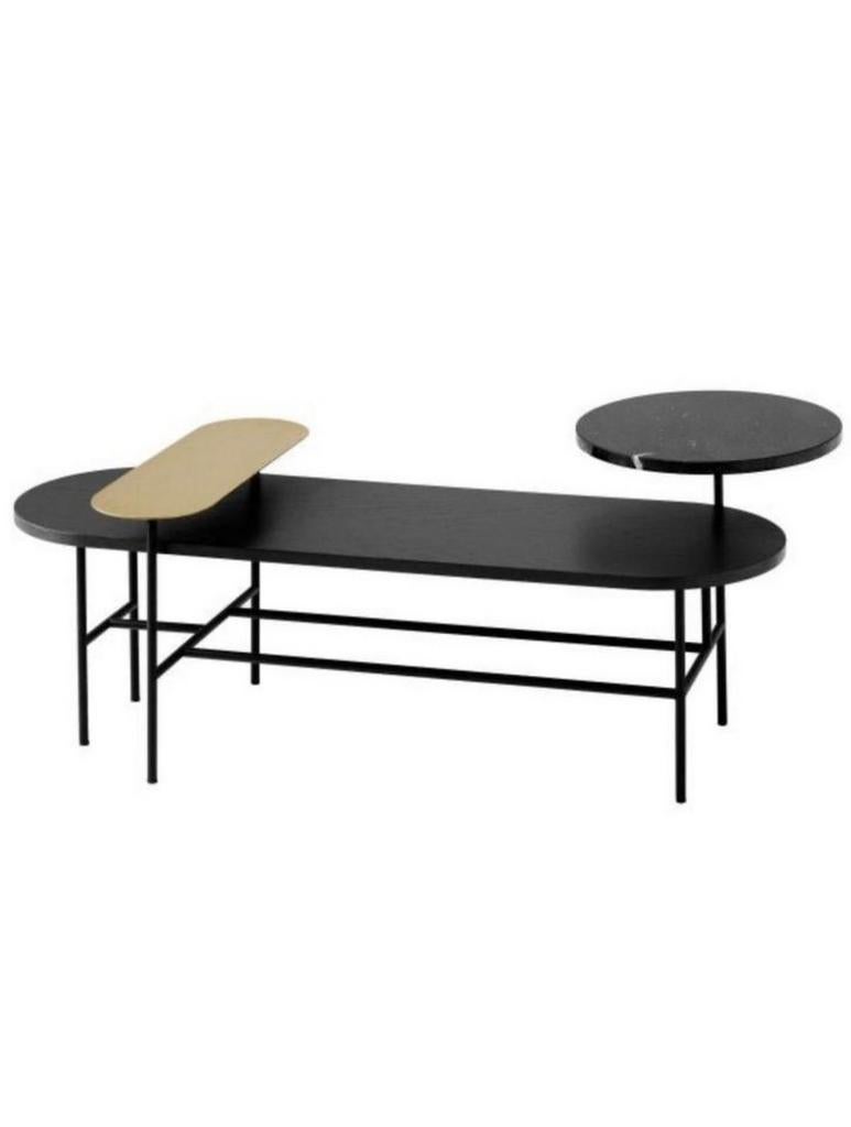 &Tradition Palette JH7 Salontafel - Marmer, Messing, Walnoot, Ophalen, Gebruikt, 100 tot 150 cm, 50 tot 100 cm