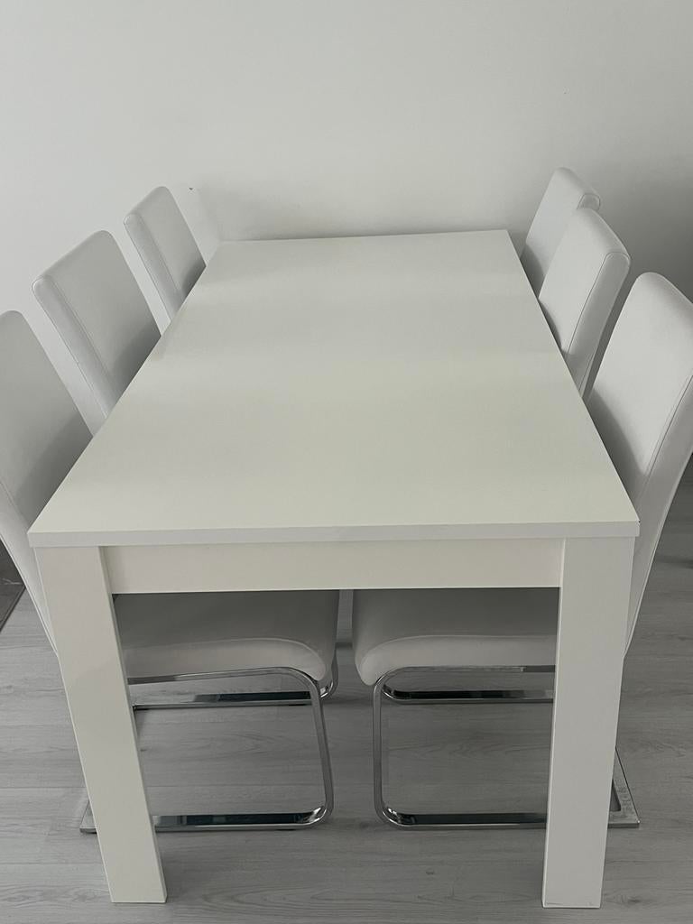 1 Salon tafel, 1 eettafel, 6 stoelen, 1tv meubel, Ophalen of Verzenden