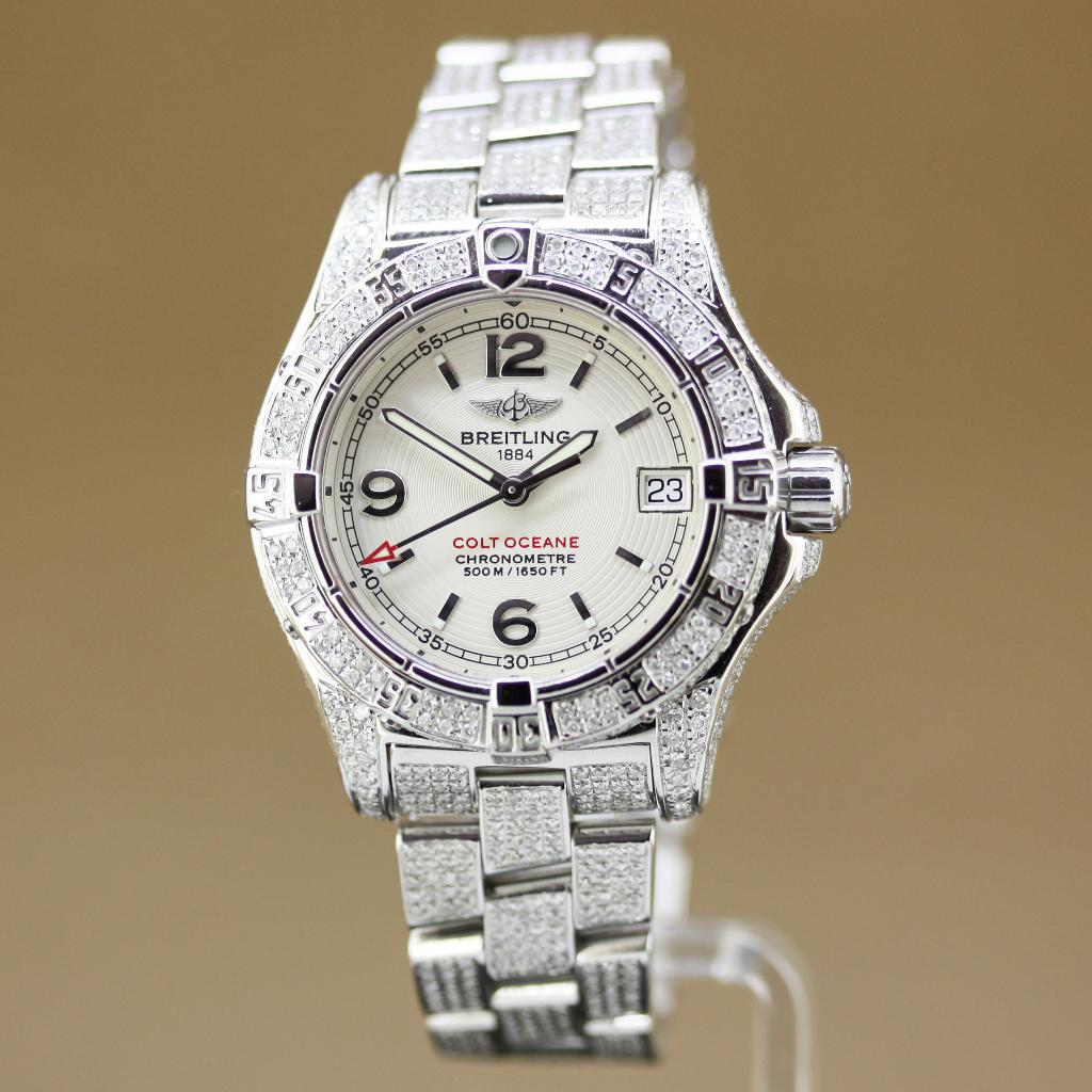 Breitling Colt Oceane A77380 Full diamonds, Overige merken, Staal, Gebruikt, Staal