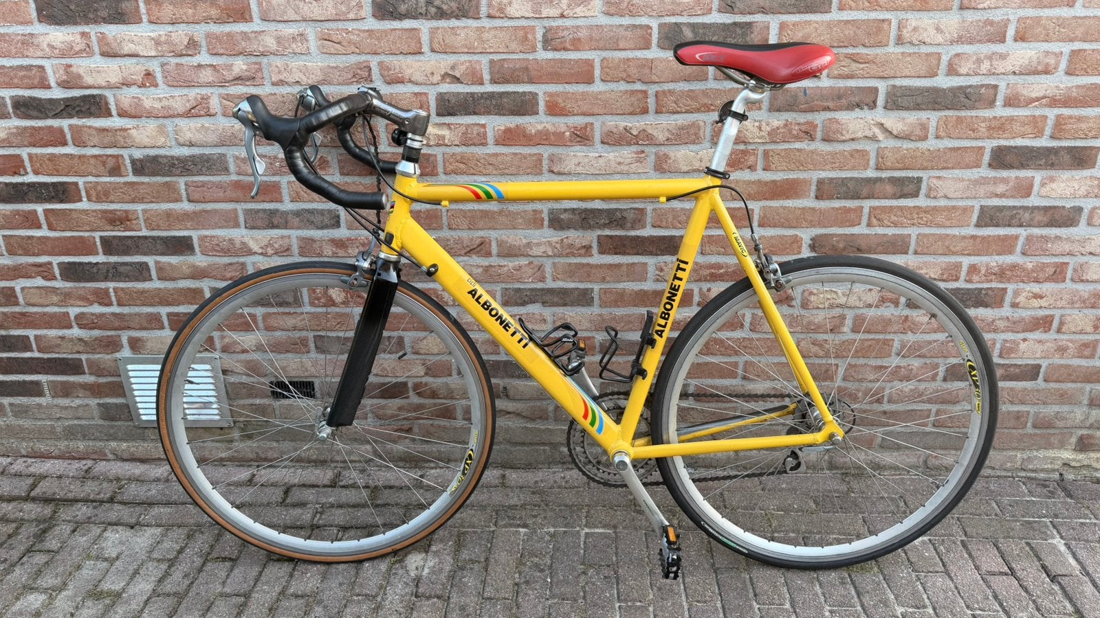 Klassieke Albonetti racefiets 60 cm – Shimano 600 Ultegra, Gebruikt, Velgrem, 15 tot 20 versnellingen, 57 tot 61 cm