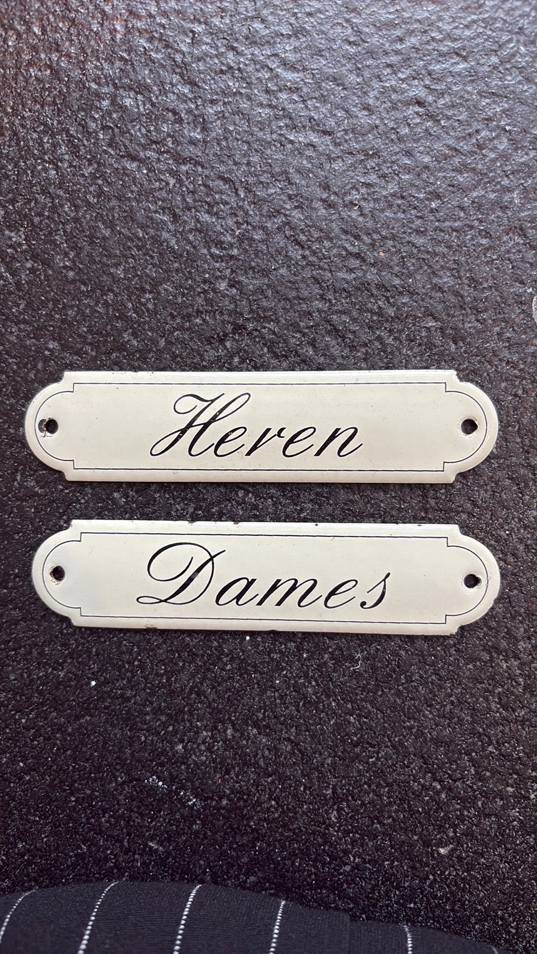 Antieke WC bordjes Dames en Heren, Ophalen of Verzenden