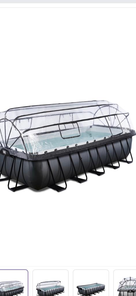 EXIT Frame Pool Black Leather 540 x 250 x 122 cm,warmtepomp, Ophalen of Verzenden, Zo goed als nieuw
