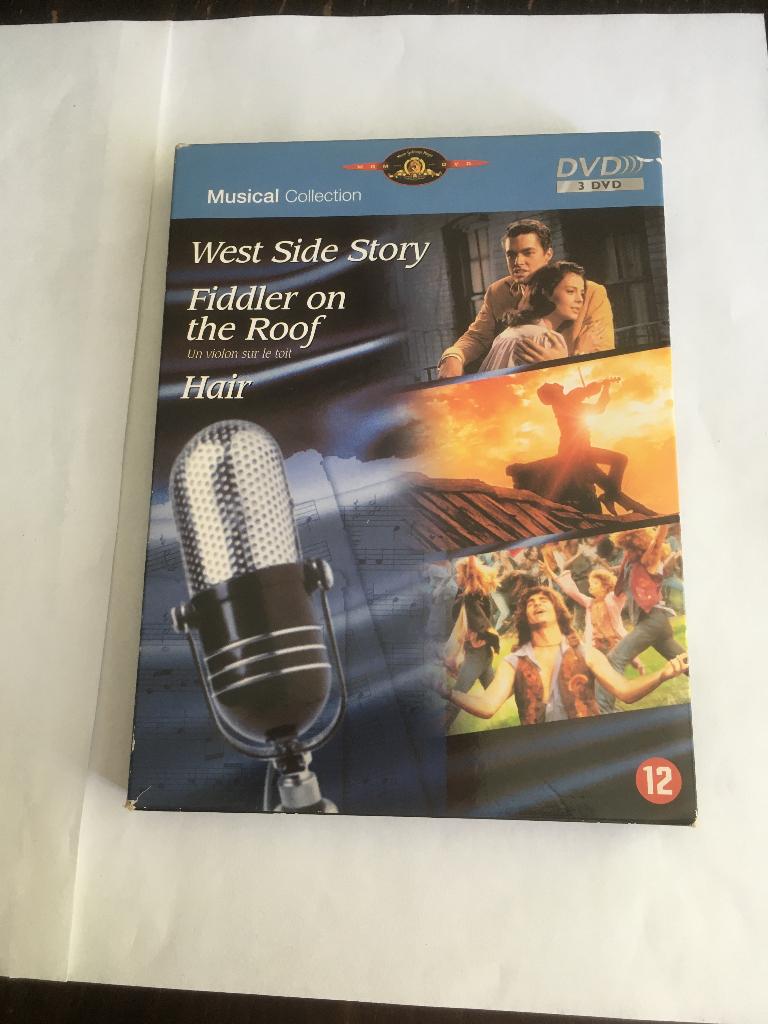 hair fiddler on the roof west side story (3 DVD) in een box, Cd's en Dvd's, Alle leeftijden, Boxset, Muziek en Concerten, Ophalen of Verzenden