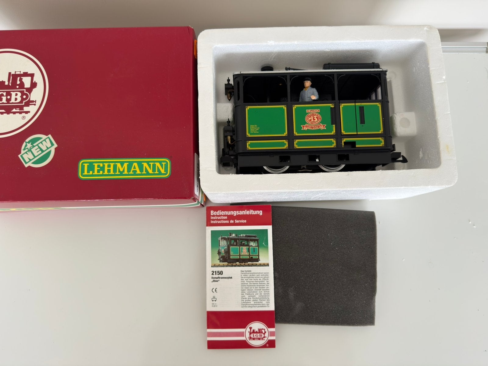 Lgb 2150, Elias Tram stoomlocomotief spoor G, in OVP, Ophalen of Verzenden, Zo goed als nieuw, LGB, Gelijkstroom